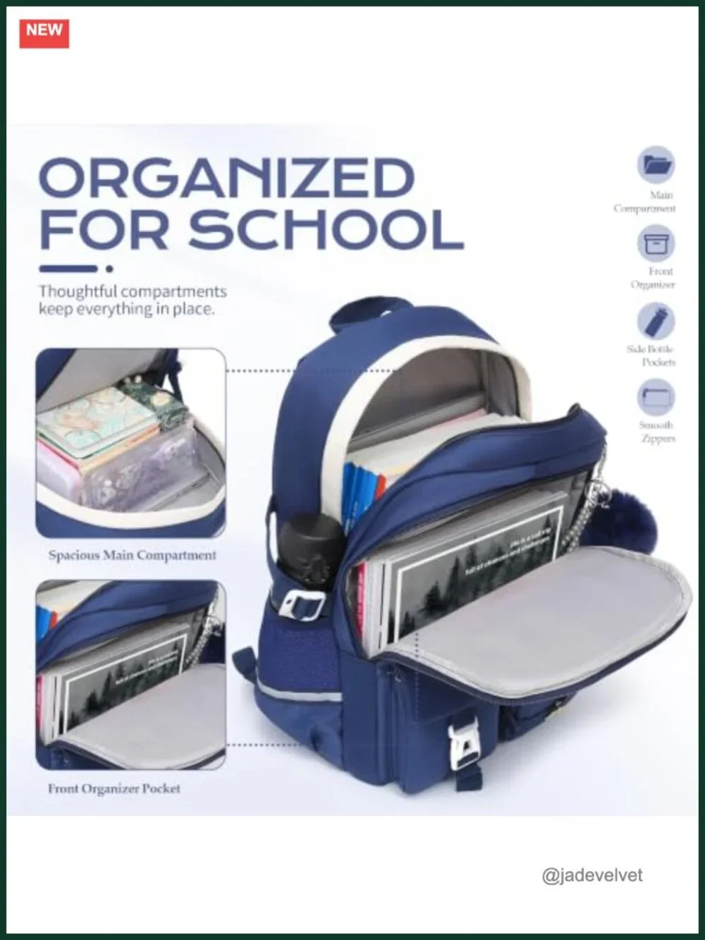 Girls Backpack with Multiple Pockets for School Travel Daypack